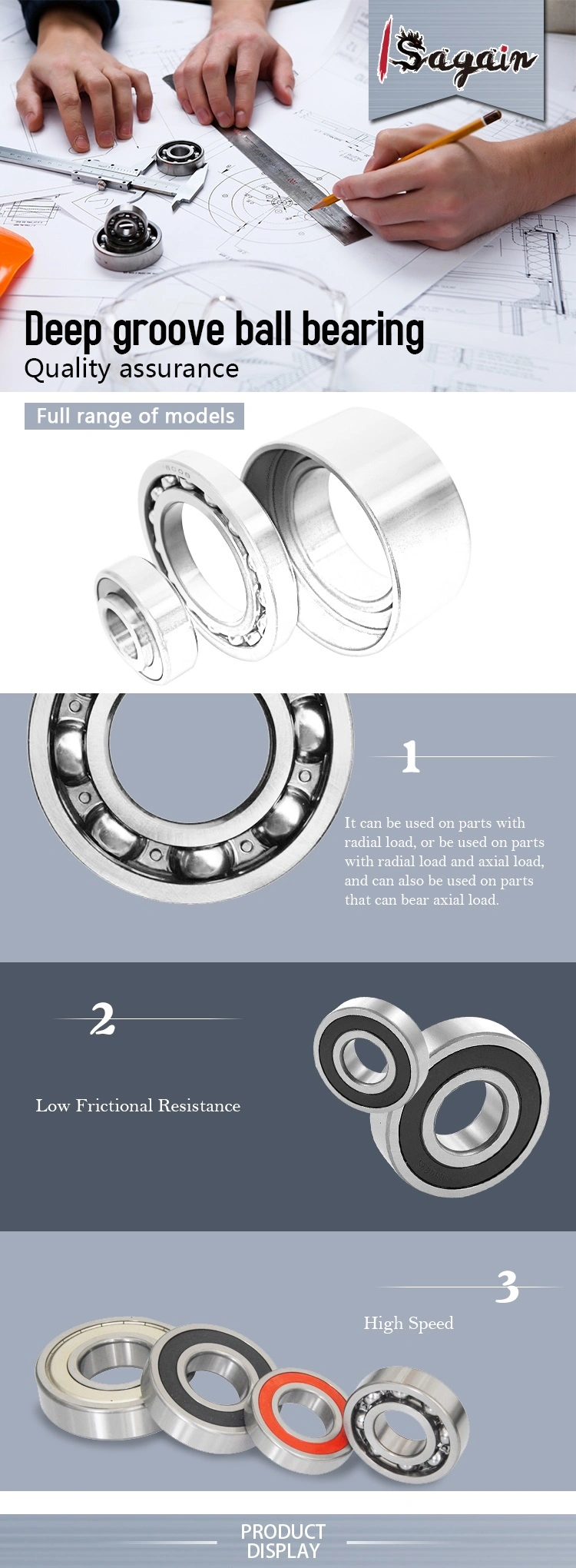 Axial Deep Groove Ball Bearing Advantages&Application of Deep Groove Roller Bearing 6203 6201 6001 6010 607 6200zz 6201 6204 6205lu 625 626 6301 Ball Bearing